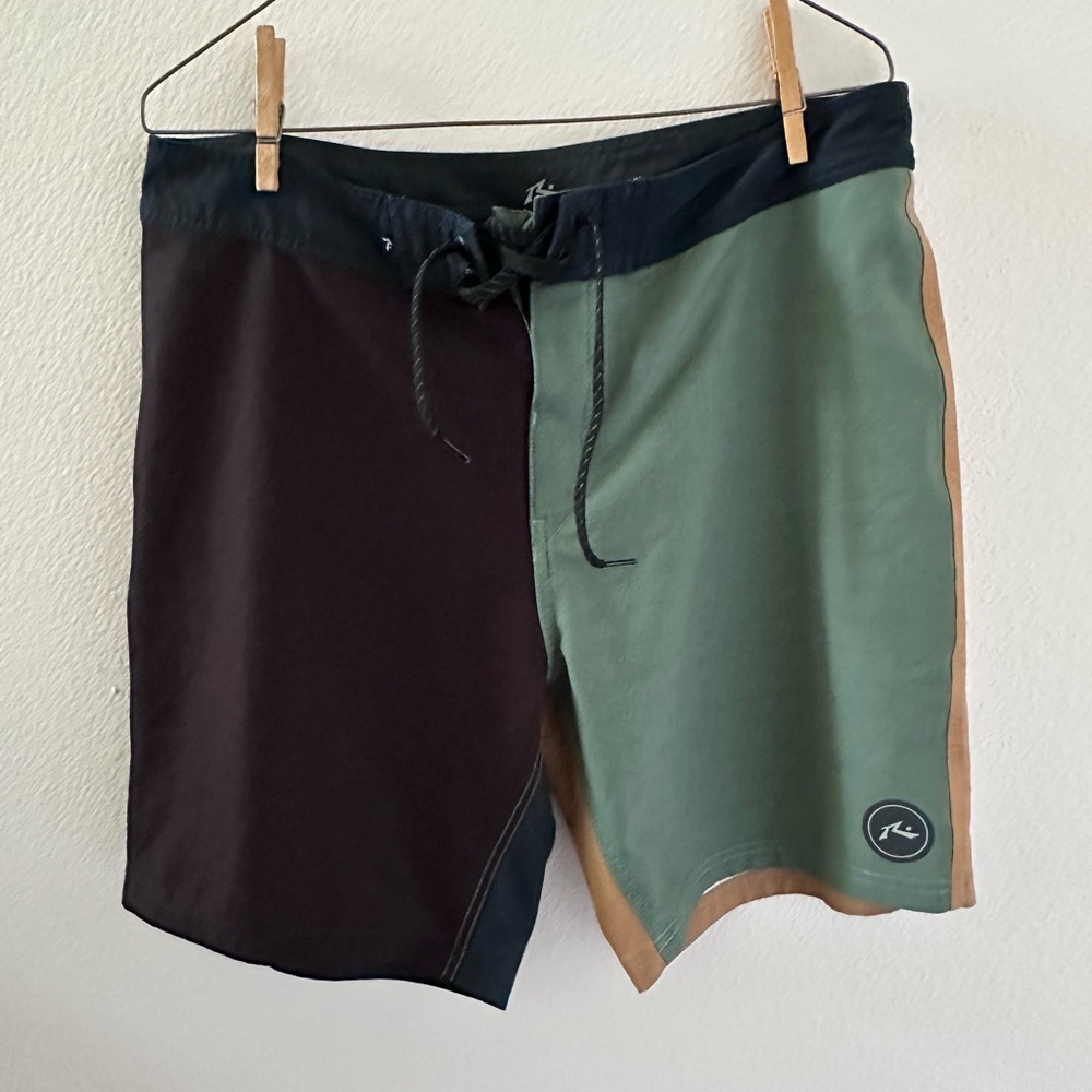 Rusty color block surf swim shorts